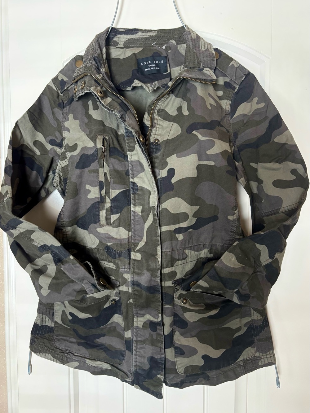 Love Tree Women's Camo Utility Military Jacket Anorak Y2K Style Utility Sz.Small